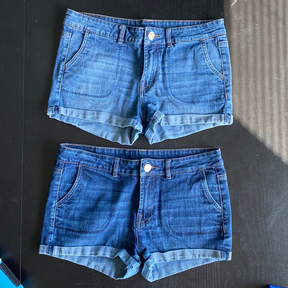 Buffalo David Bitton designer Penelope cuffed jean shorts, mid-rise (2 pairs)